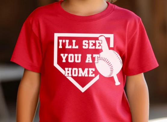 CUSTOM SCREEN PRINT SHIRT -  I'LL SEE YOU AT HOME (KIDS)