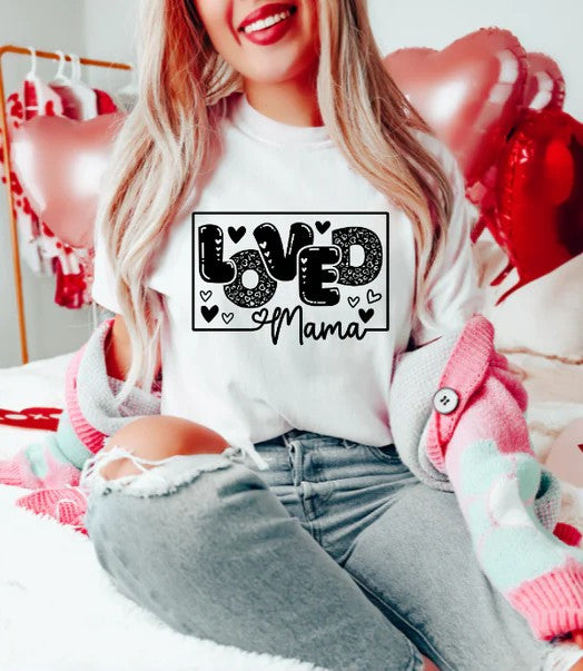 CUSTOM SCREEN PRINT SHIRT - LOVED MAMA CHEETAH