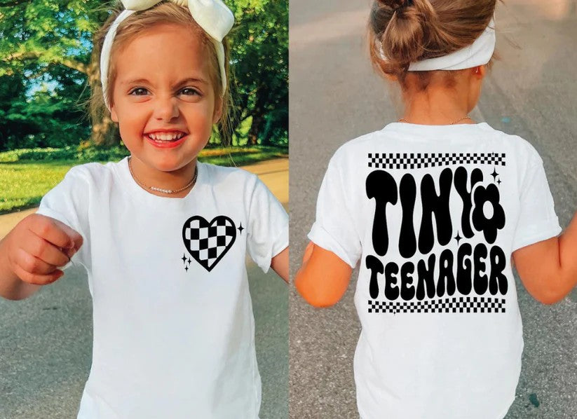 CUSTOM SCREEN PRINT SHIRT-  TINY TEENAGER (KIDS 2 PCS)