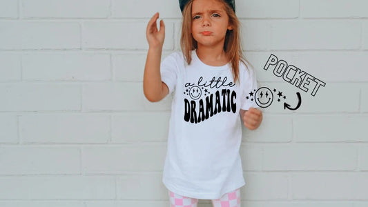 CUSTOM SCREEN PRINT SHIRT - A LITTLE DRAMATIC SMILEY (KIDS)