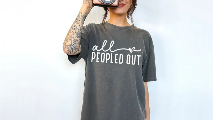 CUSTOM SCREEN PRINT SHIRT - ALL PEOPLED OUT