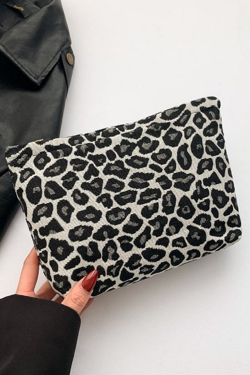 LEOPARD CANVAS COSMETIC BAG