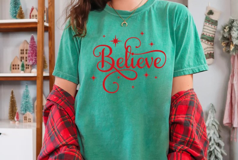 CUSTOM SCREEN PRINT SHIRT -  BELIEVE