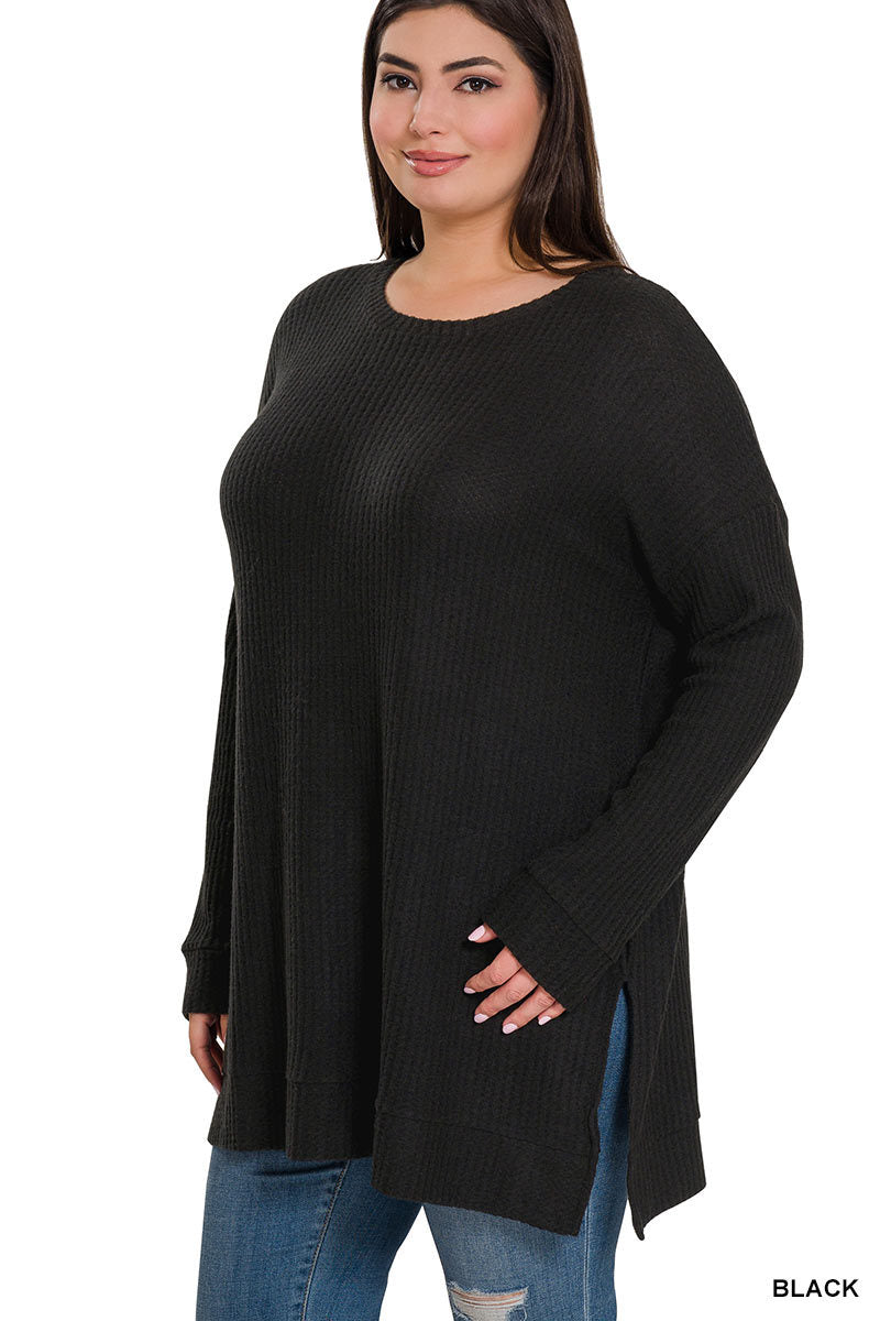 BRUSHED THERMAL ROUND NECK TOP