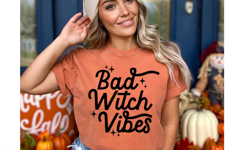 CUSTOM SCREEN PRINT SHIRT - BAD WITCH VIBES