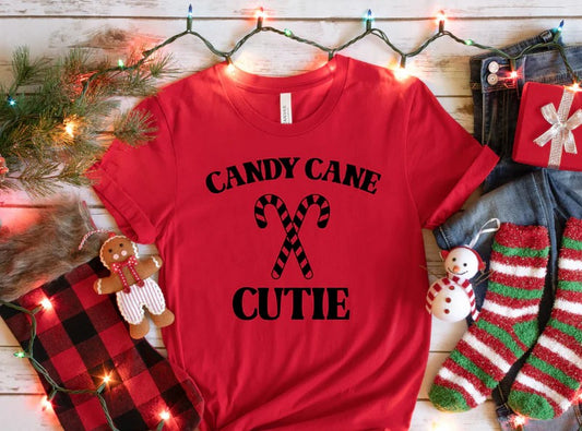 CUSTOM SCREEN PRINT SHIRT - CANDY CANE CUTIE