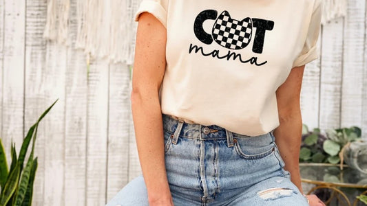 CUSTOM SCREEN PRINT SHIRT -  CAT MAMA