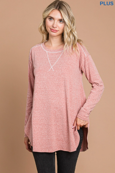 REVERSE STICH HI-LO TUNIC TOP