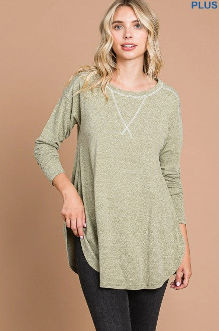 REVERSE STICH HI-LO TUNIC TOP