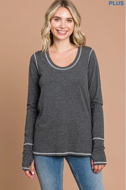 U-NECK LONG SLEEVE TOP