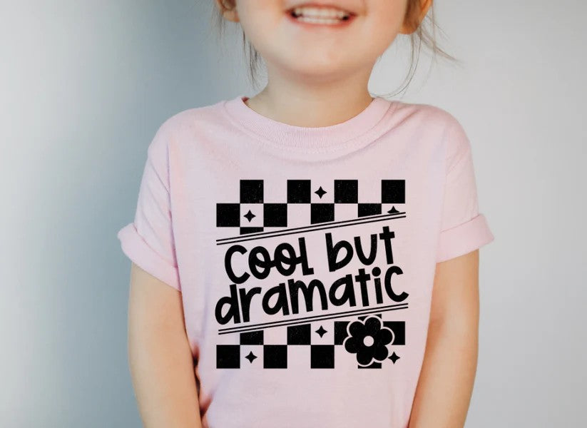 CUSTOM SCREEN PRINT SHIRT - COOL BUT DRAMATIC CHECKERED DAISY (KIDS)