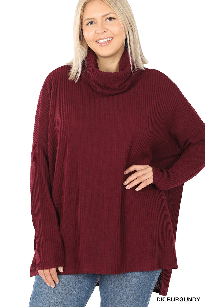 BRUSHED THERMAL COWL NECK SWEATER