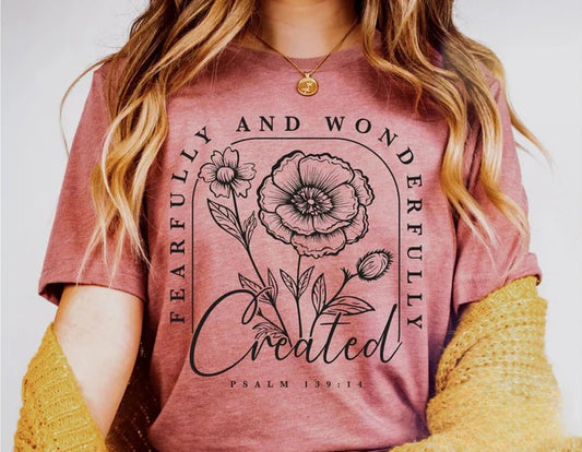 CUSTOM SCREEN PRINT SHIRT -  FEARFULLY AND WONDERFULLY