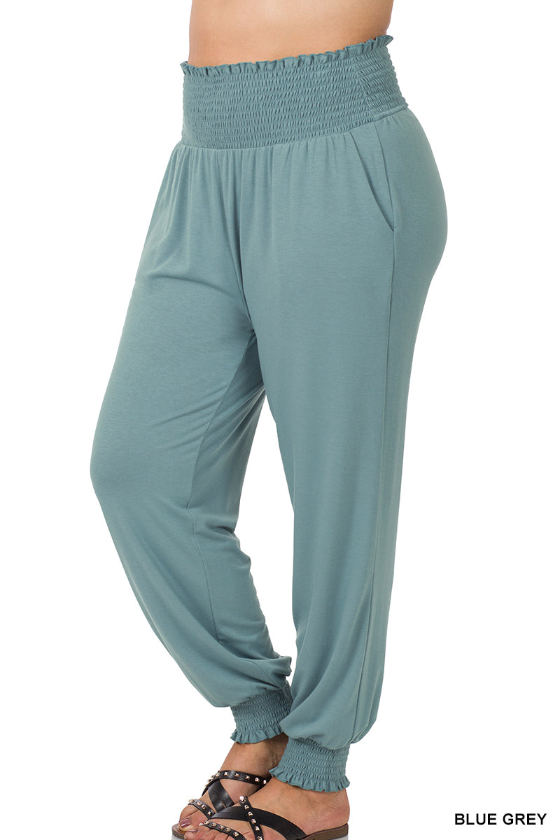 HIGH WAIST SMOCKED LOUNGE PANTS