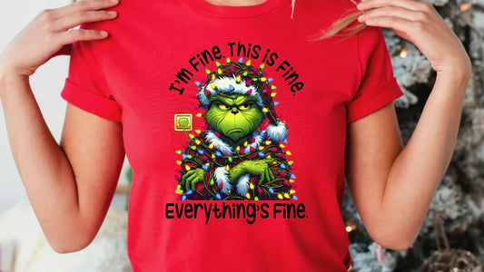 CUSTOM SCREEN PRINT SHIRT -   IM FINE THIS IS FINE