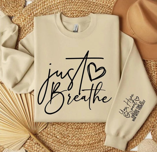 CUSTOM SCREEN PRINT SHIRT -  JUST BREATHE (2pcs)