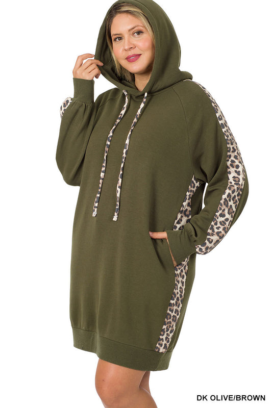 LEOPARD TUNIC LENGTH HOODIE