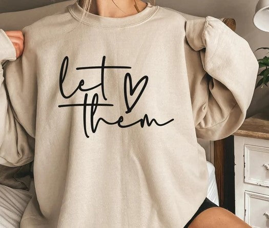 CUSTOM SCREEN PRINT SHIRT -  LET THEM HEART FONT