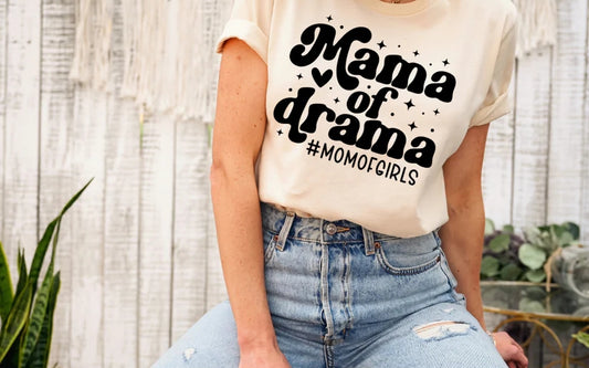 CUSTOM SCREEN PRINT SHIRT - MAMA OF DRAMA