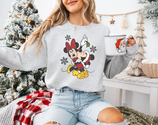 CUSTOM SCREEN PRINT SHIRT -  M AND M CHRISTMAS MISTLETOE