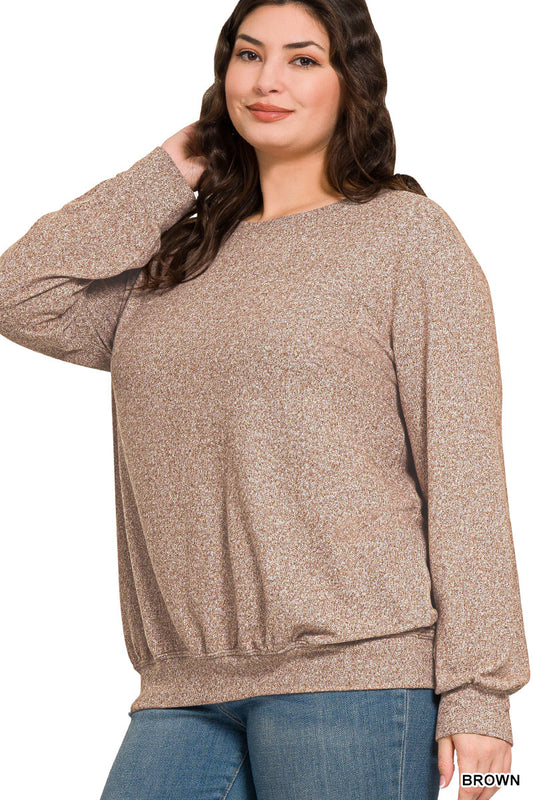 SOFT MELANGE ROUNDNECK PULLOVER