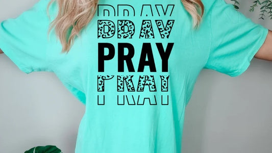 CUSTOM SCREEN PRINT SHIRT - PRAY CHEETAH