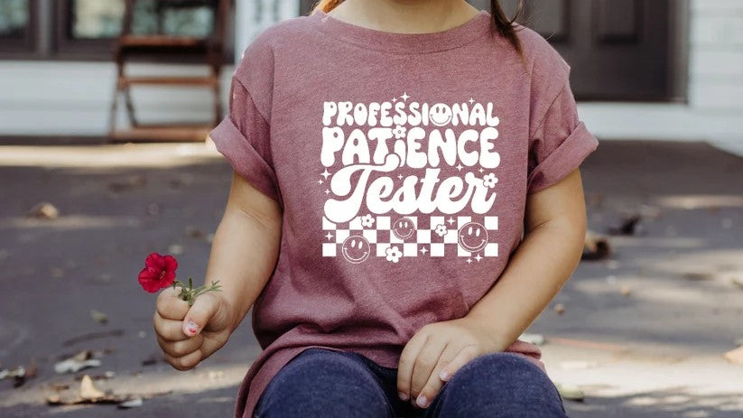 CUSTOM SCREEN PRINT SHIRT -  PROFESSIONAL PATIENCE TESTER (KIDS)