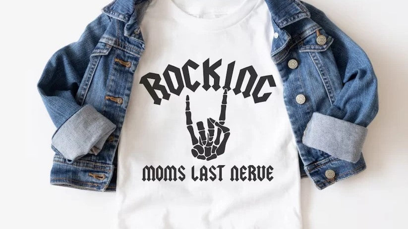 CUSTOM SCREEN PRINT SHIRT - ROCKING MOMS LAST NERVE (KIDS)