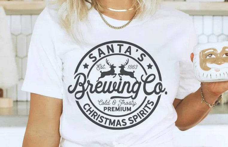 CUSTOM SCREEN PRINT SHIRT -  SANTAS BREWING CO