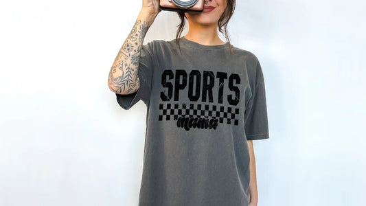 CUSTOM SCREEN PRINT SHIRT -   SPORTS MOM CHECKERED