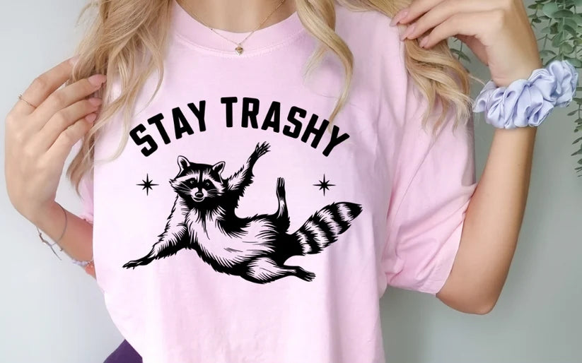 CUSTOM SCREEN PRINT SHIRT - STAY TRASHY