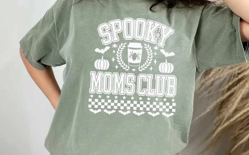 CUSTOM SCREEN PRINT SHIRT - SPOOKY MOMS CLUB