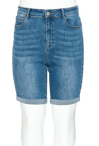 CUFFED DENIM BERMUDA SHORTS