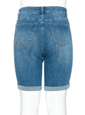 CUFFED DENIM BERMUDA SHORTS