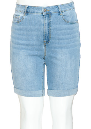 CUFFED DENIM BERMUDA SHORTS