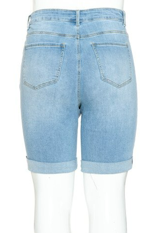 CUFFED DENIM BERMUDA SHORTS